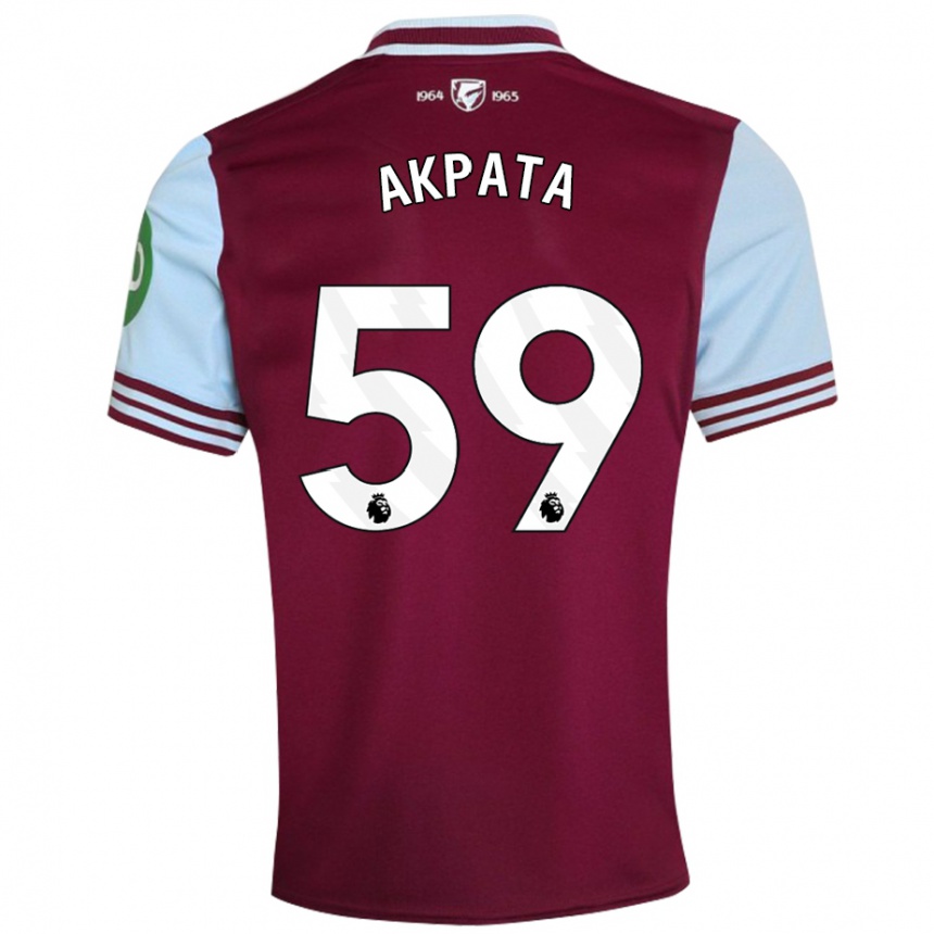 Kids Football Tyron Akpata #59 Dark Red Home Jersey 2024/25 T-Shirt Australia