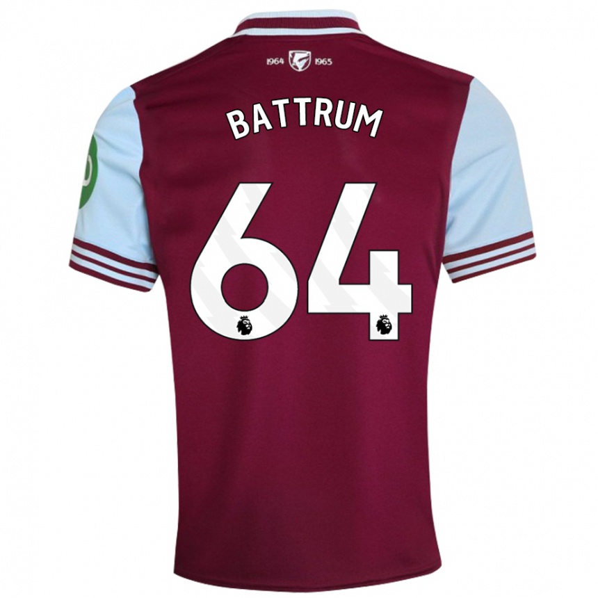 Kids Football Ryan Battrum #64 Dark Red Home Jersey 2024/25 T-Shirt Australia