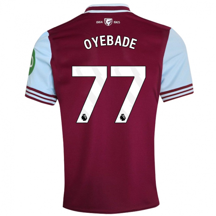 Kids Football Rayan Oyebade #77 Dark Red Home Jersey 2024/25 T-Shirt Australia