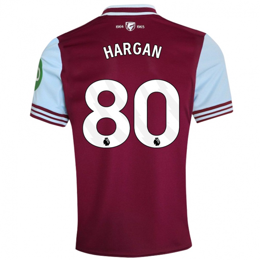 Kids Football Riley Hargan #80 Dark Red Home Jersey 2024/25 T-Shirt Australia