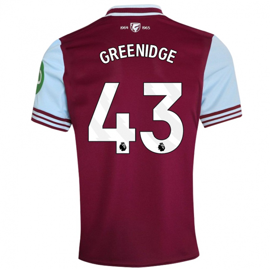 Kids Football Will Greenidge #43 Dark Red Home Jersey 2024/25 T-Shirt Australia