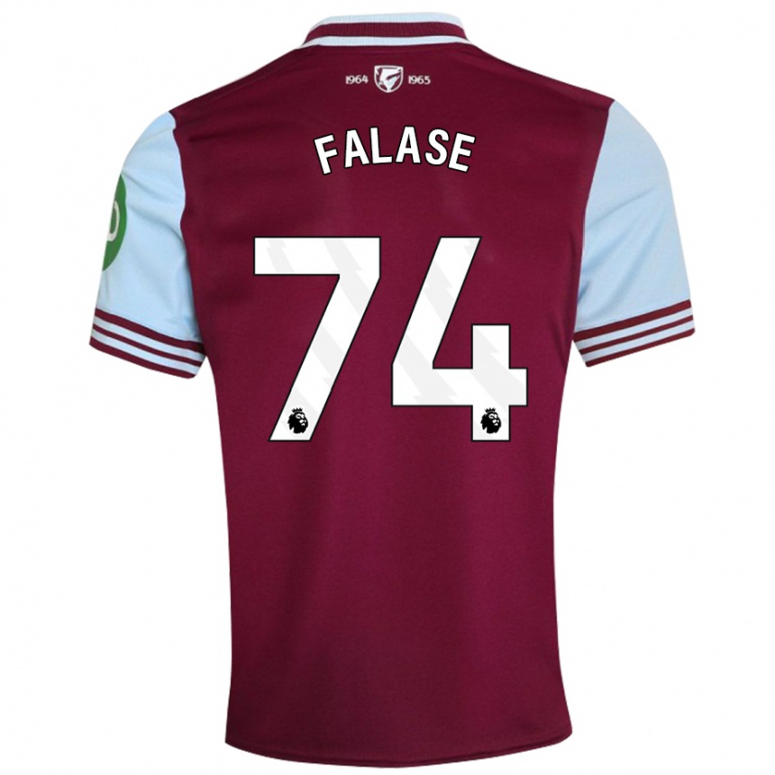 Kids Football Asher Falase #74 Dark Red Home Jersey 2024/25 T-Shirt Australia