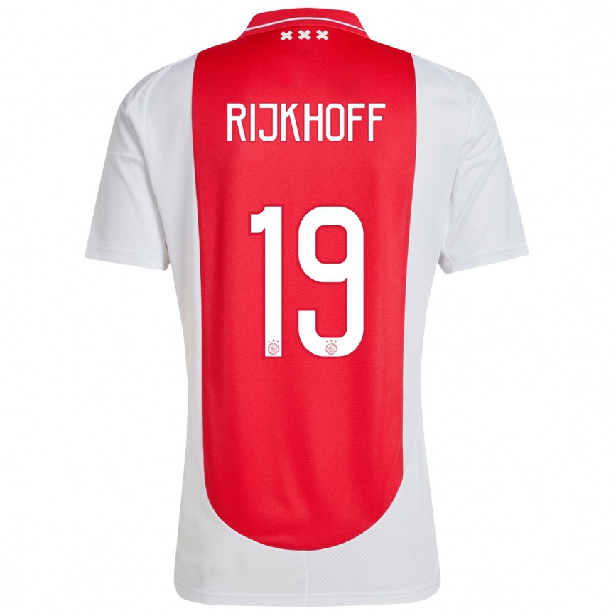 Kids Football Julian Rijkhoff #19 Red White Home Jersey 2024/25 T-Shirt Australia