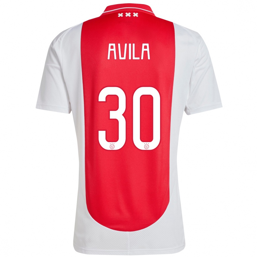 Kids Football Gastón Ávila #30 Red White Home Jersey 2024/25 T-Shirt Australia