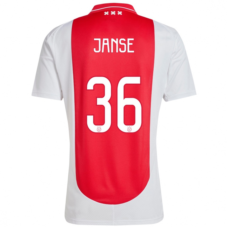 Kids Football Dies Janse #36 Red White Home Jersey 2024/25 T-Shirt Australia