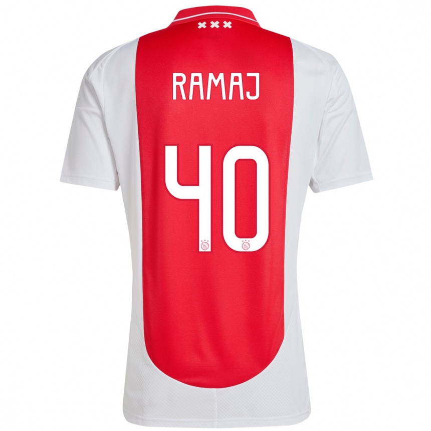 Kids Football Diant Ramaj #40 Red White Home Jersey 2024/25 T-Shirt Australia