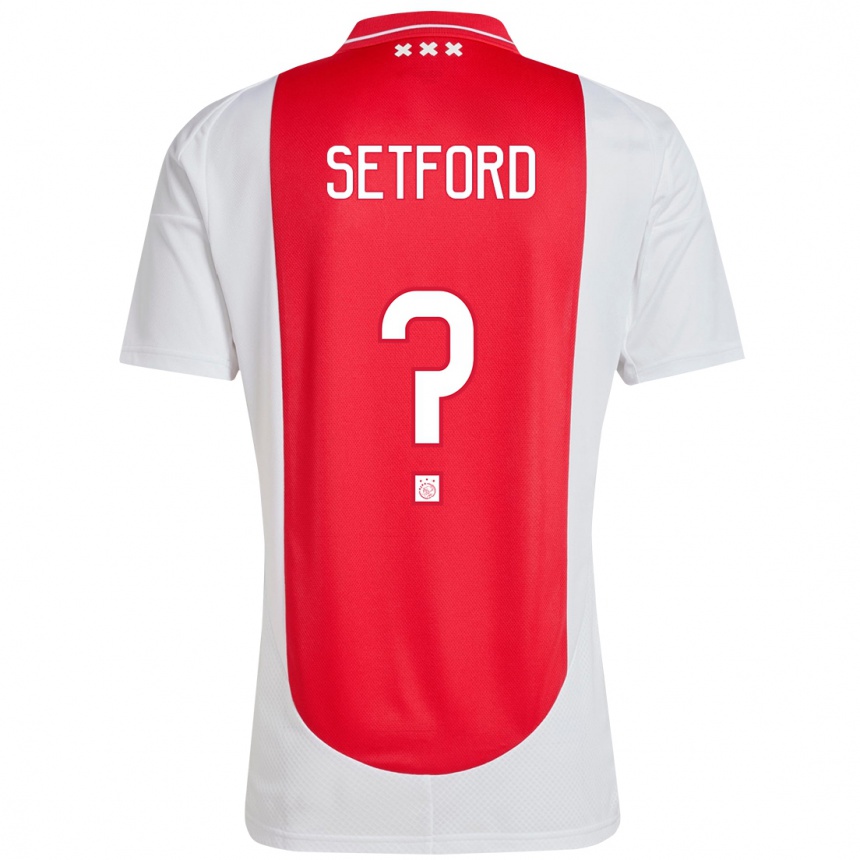 Kids Football Charlie Setford #0 Red White Home Jersey 2024/25 T-Shirt Australia