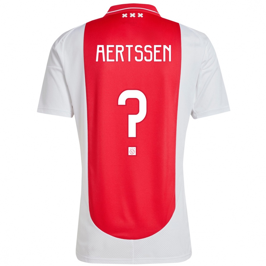 Kids Football Olivier Aertssen #0 Red White Home Jersey 2024/25 T-Shirt Australia