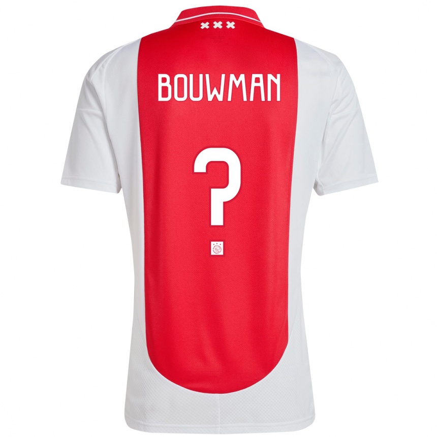 Kids Football Aaron Bouwman #0 Red White Home Jersey 2024/25 T-Shirt Australia