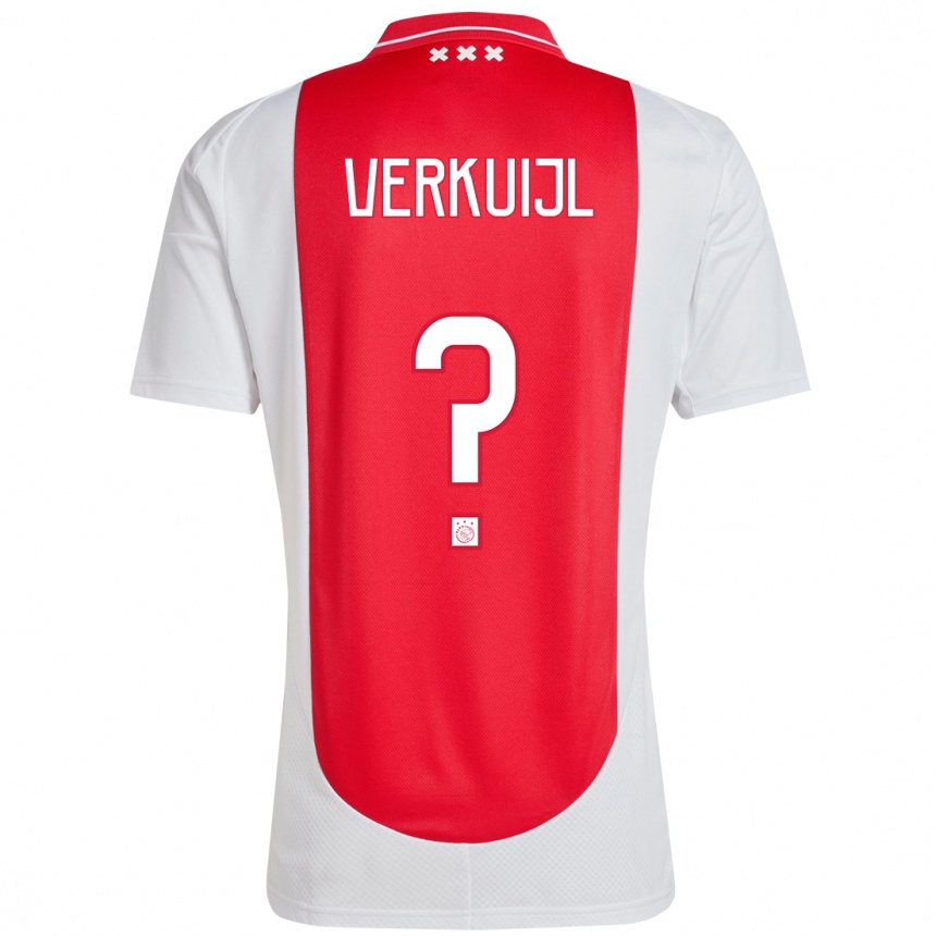 Kids Football Mark Verkuijl #0 Red White Home Jersey 2024/25 T-Shirt Australia