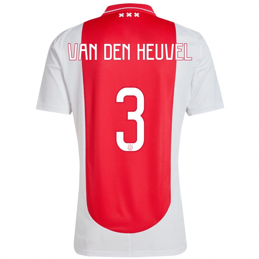 Kids Football Nino Van Den Heuvel #3 Red White Home Jersey 2024/25 T-Shirt Australia