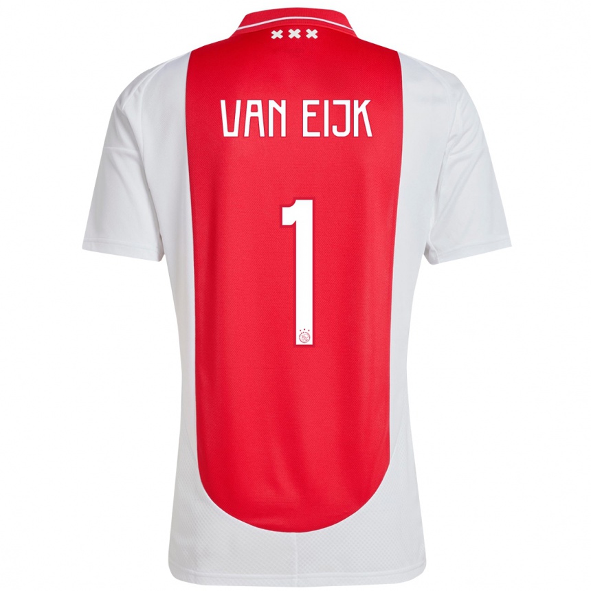 Kids Football Regina Van Eijk #1 Red White Home Jersey 2024/25 T-Shirt Australia