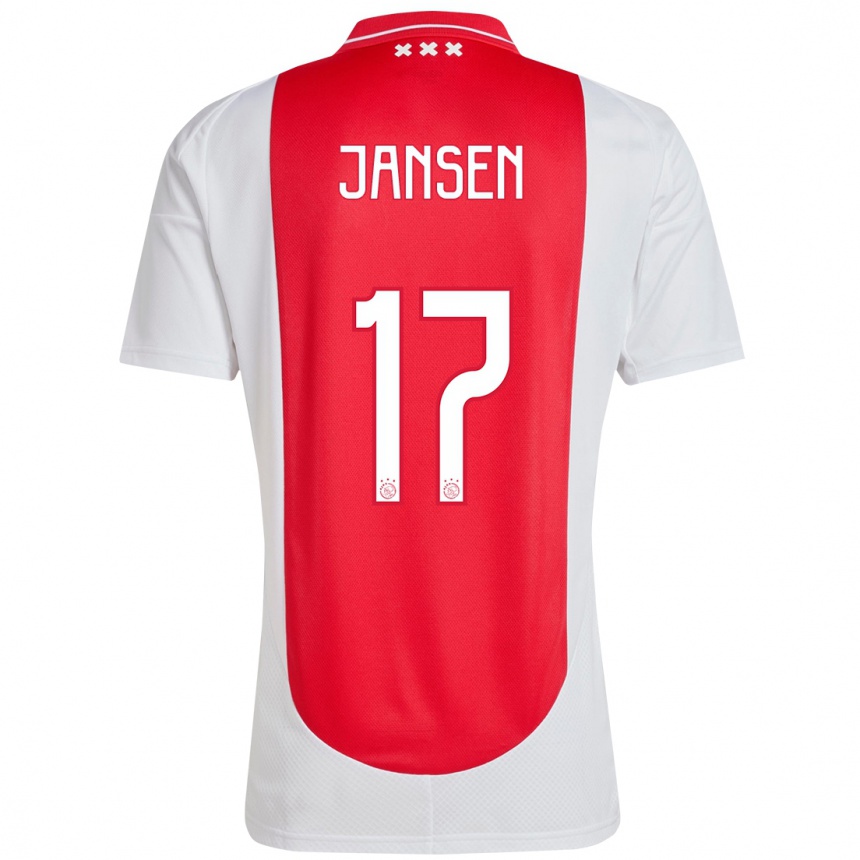 Kids Football Bente Jansen #17 Red White Home Jersey 2024/25 T-Shirt Australia