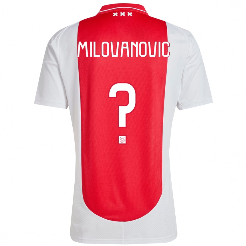 Kids Football Mateja Milovanovic #0 Red White Home Jersey 2024/25 T-Shirt Australia