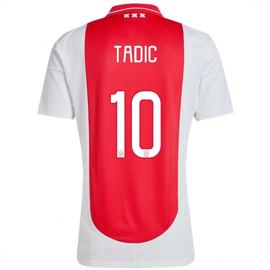 Kids Football Dusan Tadic #10 Red White Home Jersey 2024/25 T-Shirt Australia