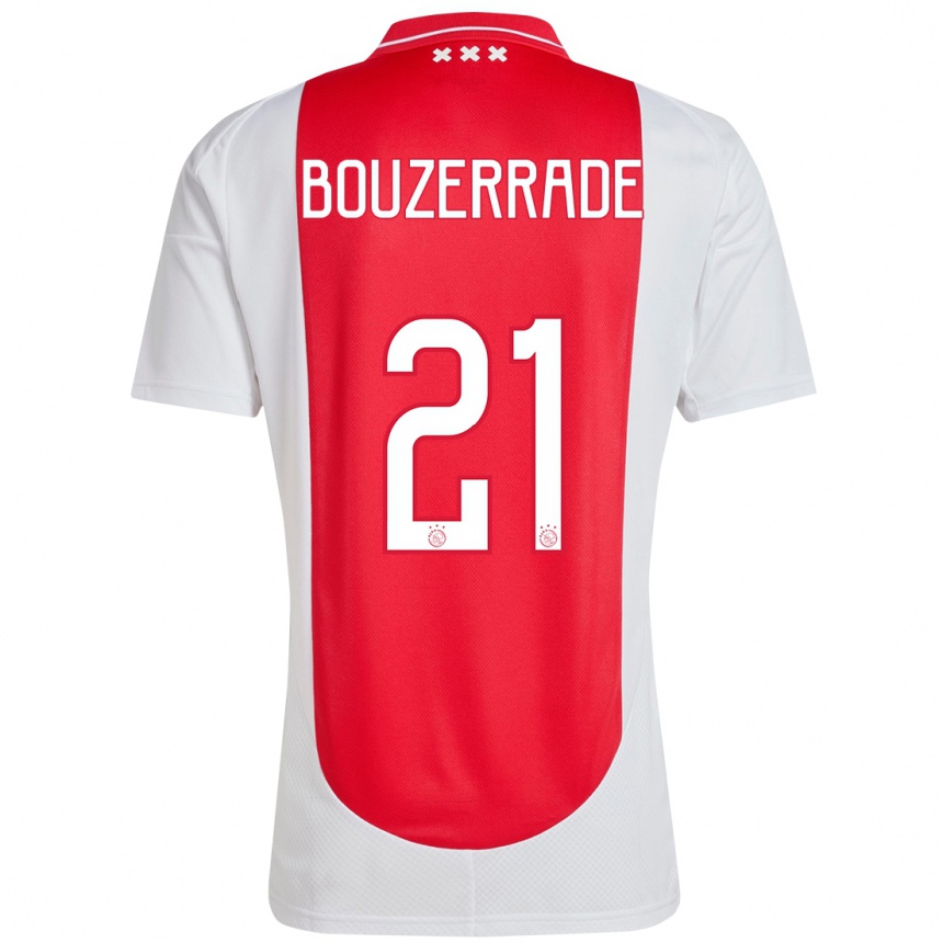 Kids Football Zaina Bouzerrade #21 Red White Home Jersey 2024/25 T-Shirt Australia