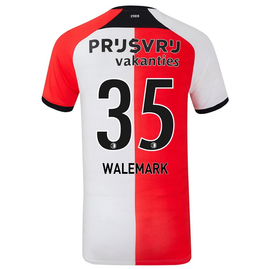 Kids Football Patrik Walemark #35 Red White Home Jersey 2024/25 T-Shirt Australia