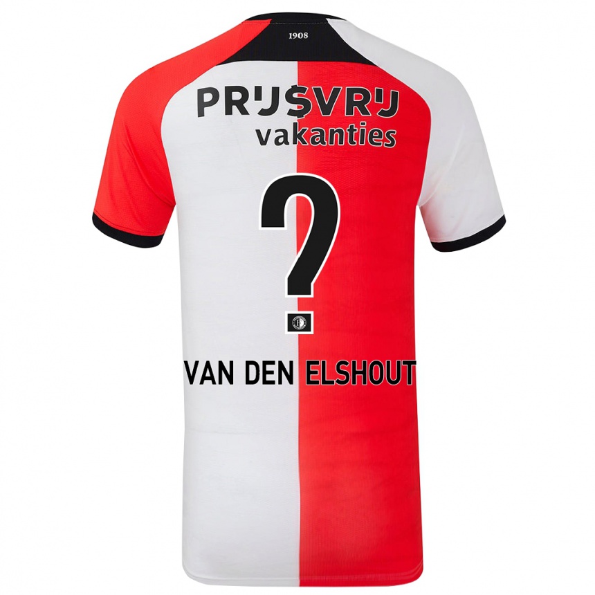 Kids Football Tobias Van Den Elshout #0 Red White Home Jersey 2024/25 T-Shirt Australia