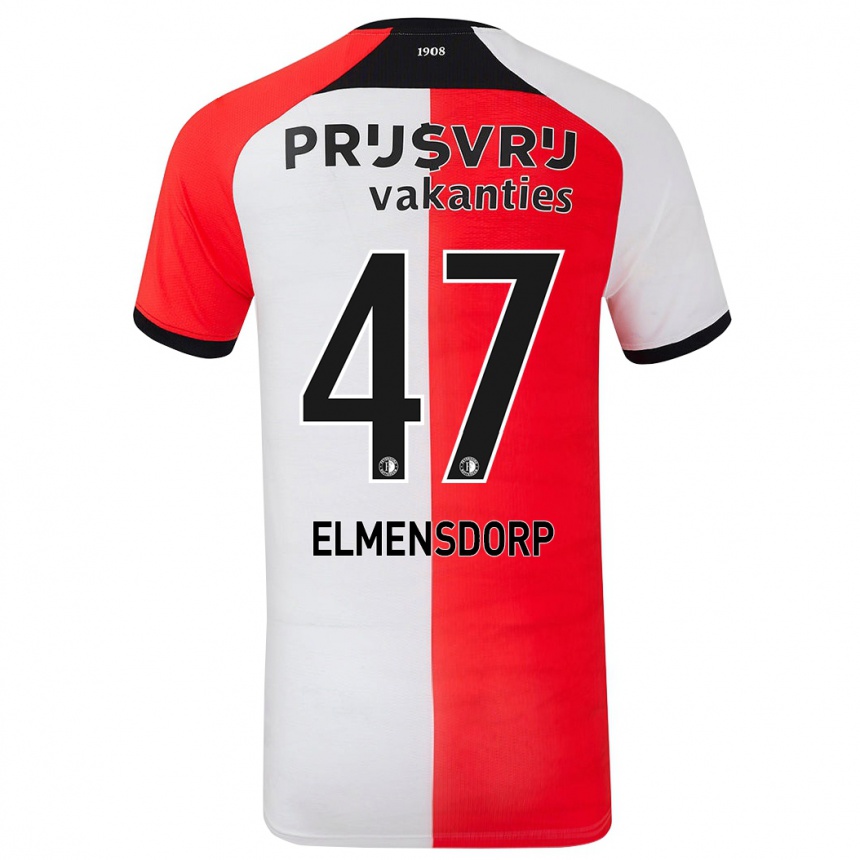 Kids Football Paris Elmensdorp #47 Red White Home Jersey 2024/25 T-Shirt Australia