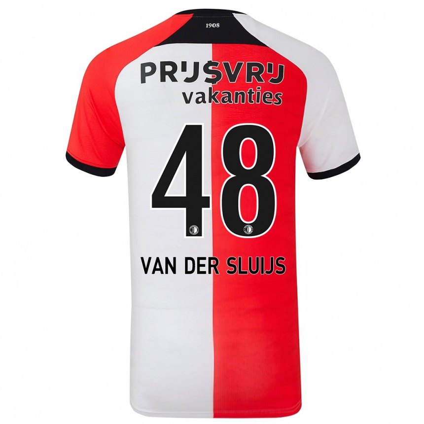 Kids Football Joep Van Der Sluijs #48 Red White Home Jersey 2024/25 T-Shirt Australia