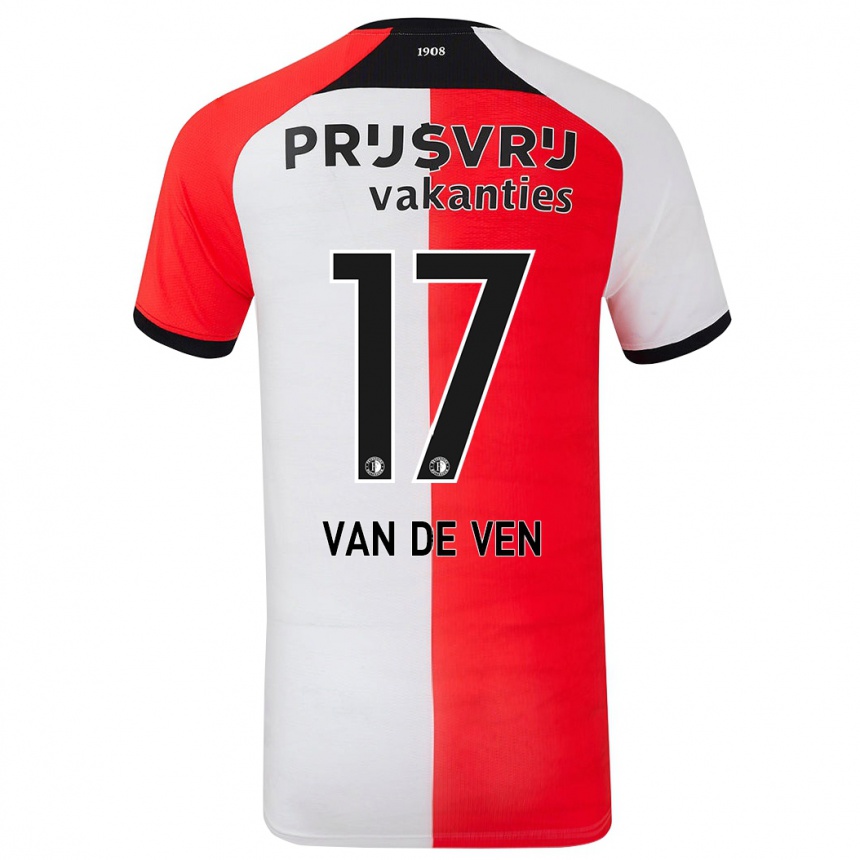 Kids Football Zoi Van De Ven #17 Red White Home Jersey 2024/25 T-Shirt Australia