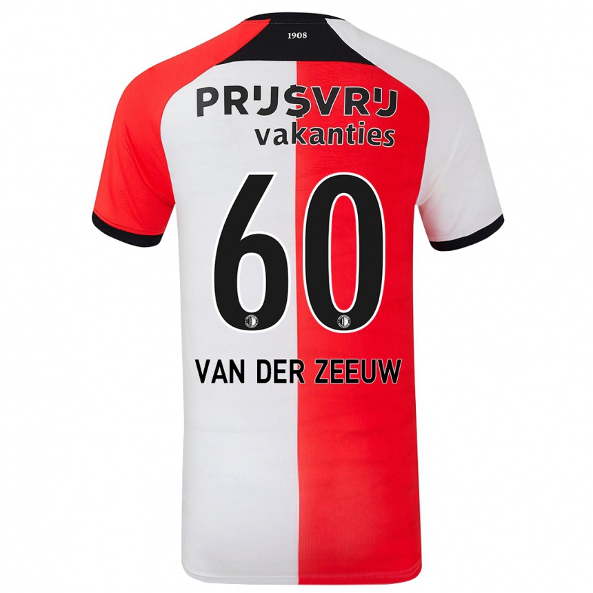 Kids Football Twan Van Der Zeeuw #60 Red White Home Jersey 2024/25 T-Shirt Australia