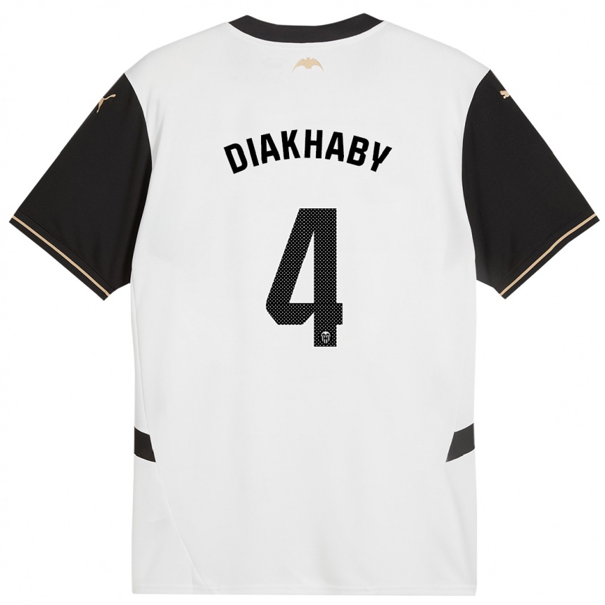 Kids Football Mouctar Diakhaby #4 White Black Home Jersey 2024/25 T-Shirt Australia