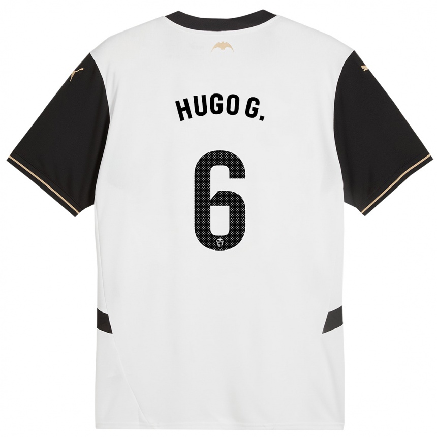 Kids Football Hugo Guillamón #6 White Black Home Jersey 2024/25 T-Shirt Australia