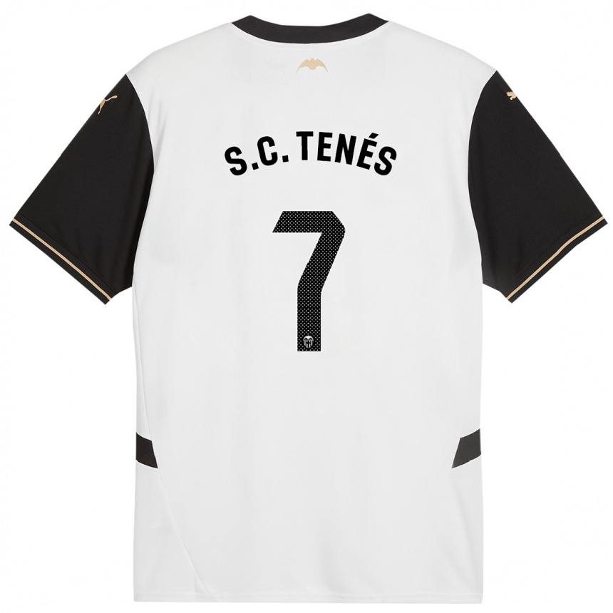 Kids Football Sergi Canós #7 White Black Home Jersey 2024/25 T-Shirt Australia