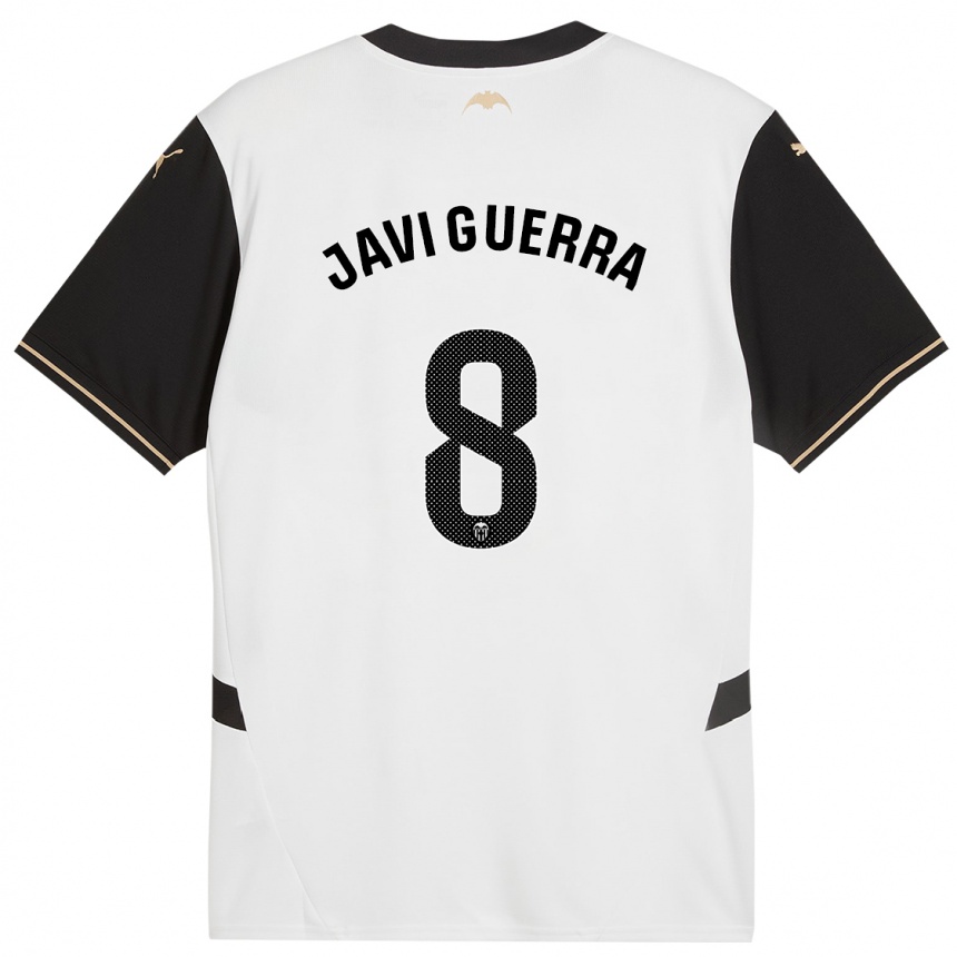 Kids Football Javi Guerra #8 White Black Home Jersey 2024/25 T-Shirt Australia