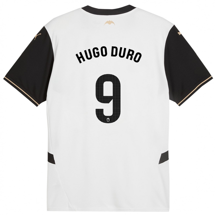 Kids Football Hugo Duro #9 White Black Home Jersey 2024/25 T-Shirt Australia