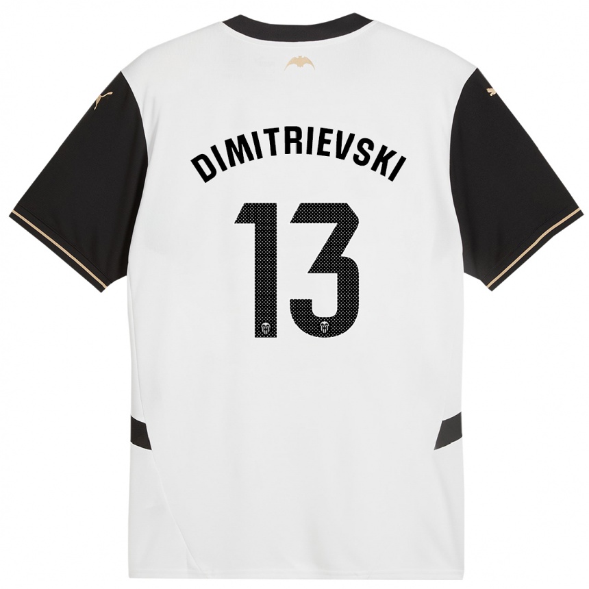 Kids Football Stole Dimitrievski #13 White Black Home Jersey 2024/25 T-Shirt Australia