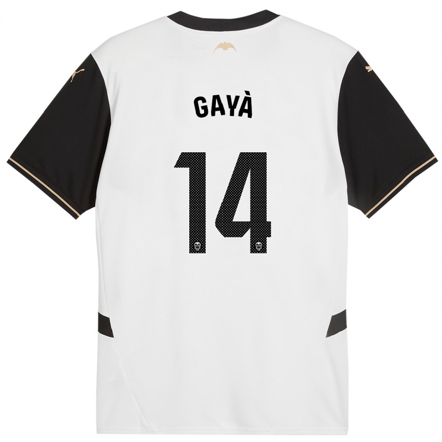 Kids Football José Gayà #14 White Black Home Jersey 2024/25 T-Shirt Australia