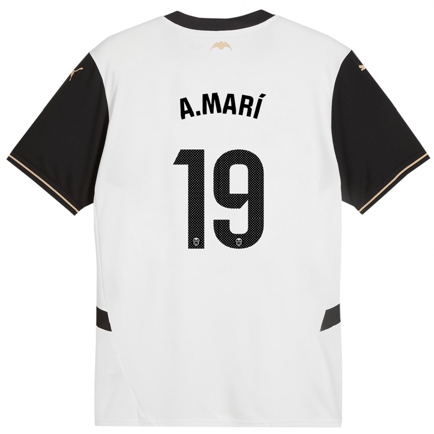 Kids Football Alberto Marí #19 White Black Home Jersey 2024/25 T-Shirt Australia