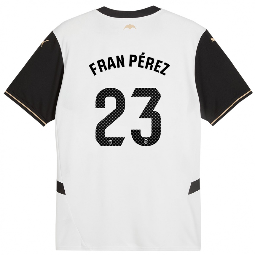 Kids Football Fran Pérez #23 White Black Home Jersey 2024/25 T-Shirt Australia