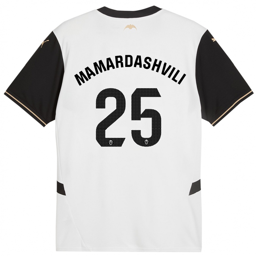 Kids Football Giorgi Mamardashvili #25 White Black Home Jersey 2024/25 T-Shirt Australia