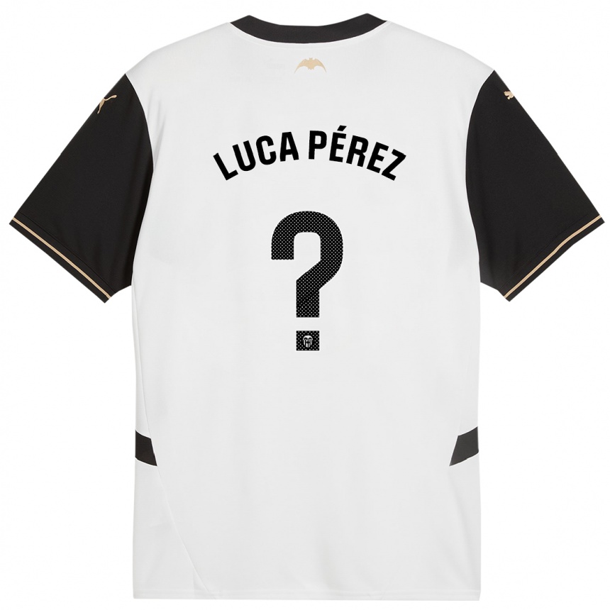 Kids Football Simón Luca Pérez #0 White Black Home Jersey 2024/25 T-Shirt Australia