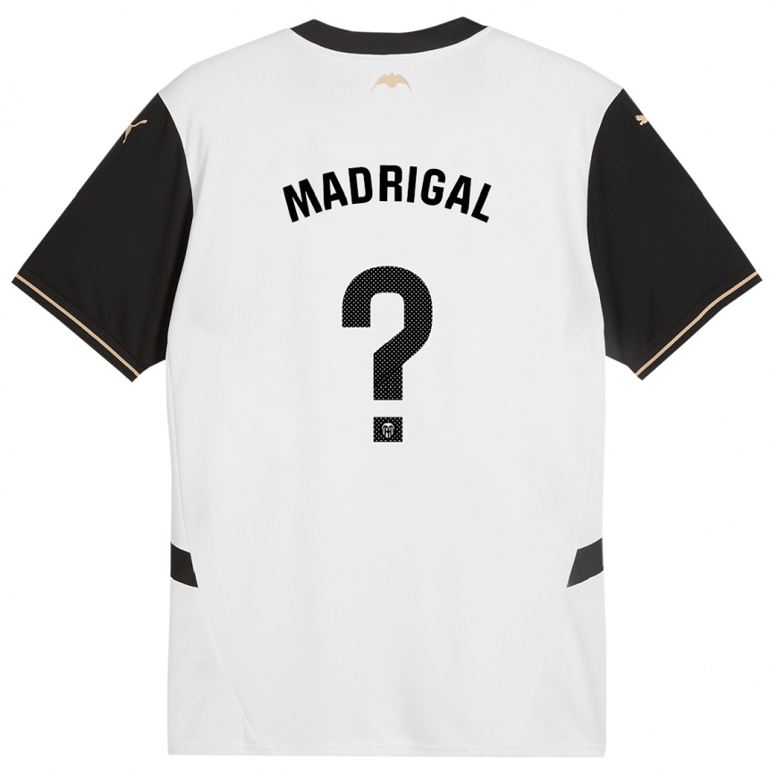 Kids Football Warren Madrigal #0 White Black Home Jersey 2024/25 T-Shirt Australia