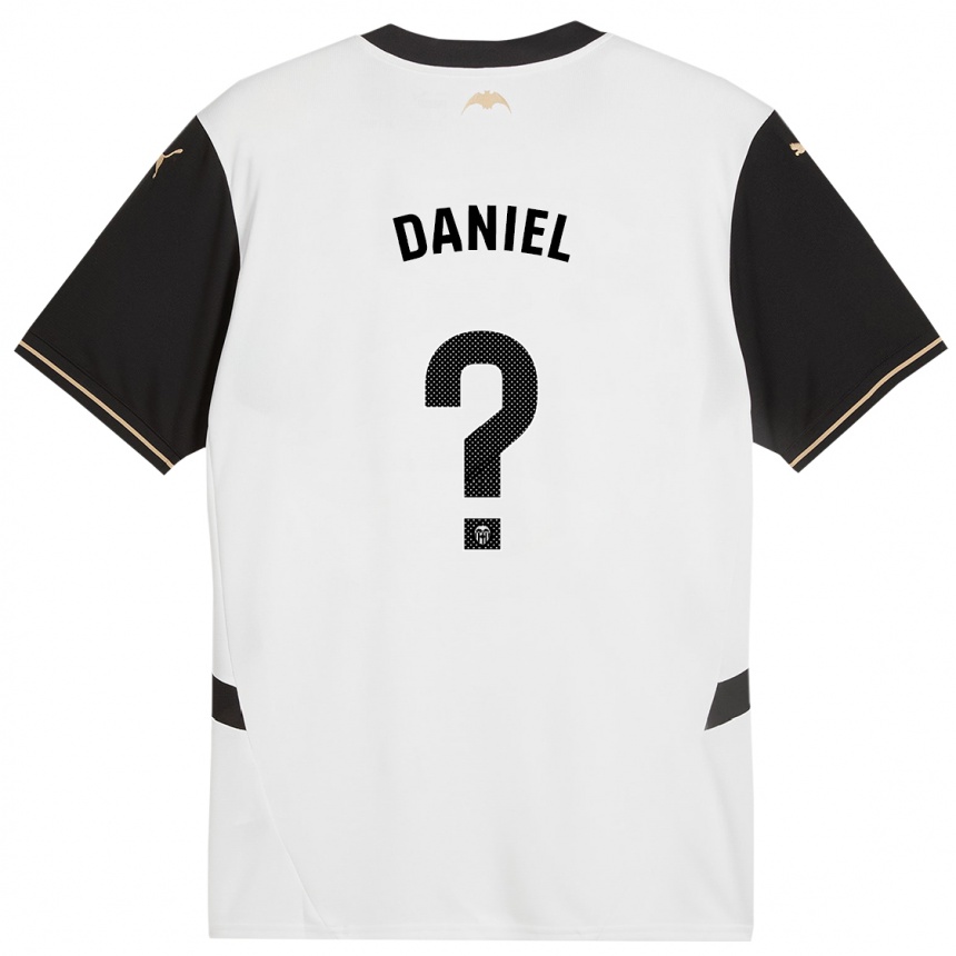 Kids Football Daniel Jiménez #0 White Black Home Jersey 2024/25 T-Shirt Australia