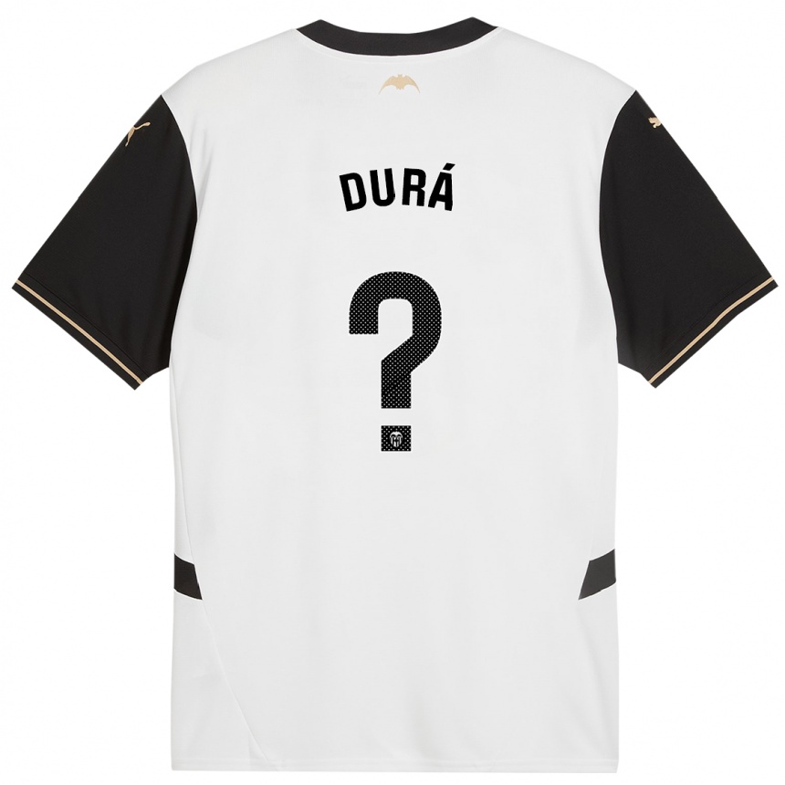 Kids Football Jaume Durá #0 White Black Home Jersey 2024/25 T-Shirt Australia