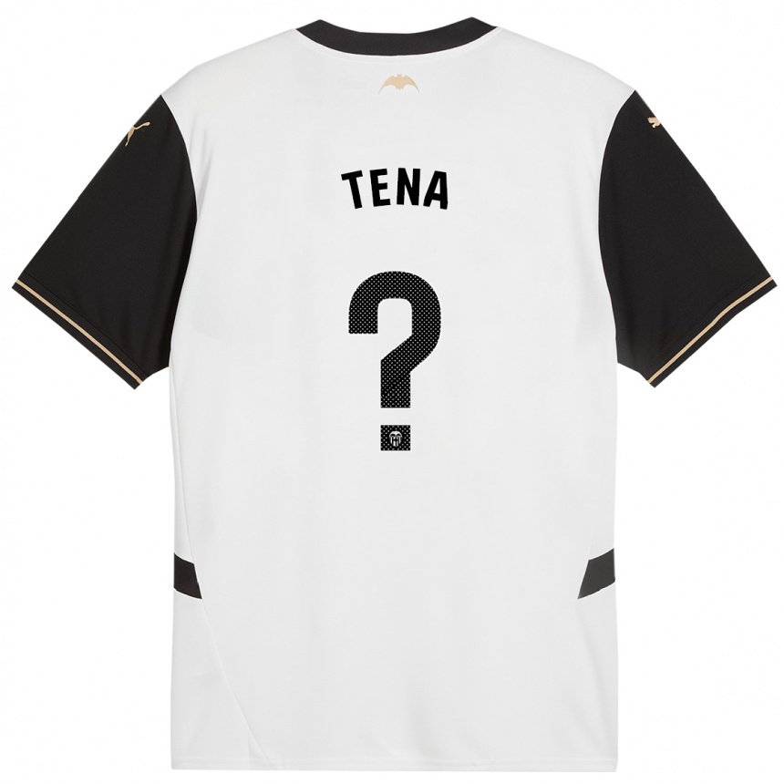 Kids Football Javier Tena #0 White Black Home Jersey 2024/25 T-Shirt Australia