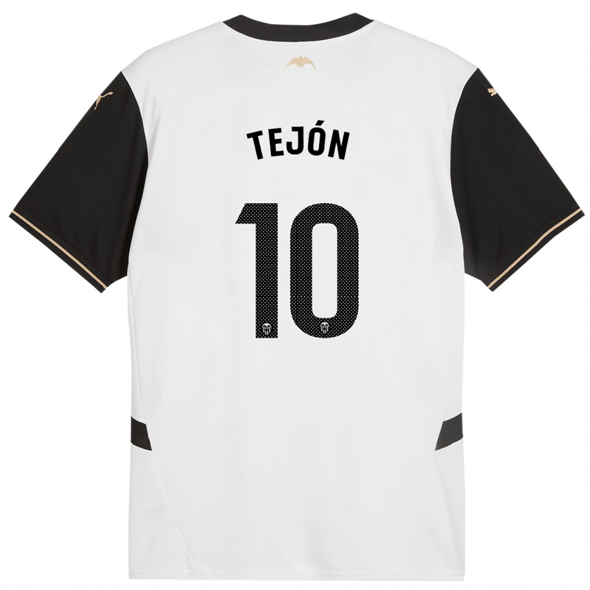 Kids Football Martín Tejón #10 White Black Home Jersey 2024/25 T-Shirt Australia