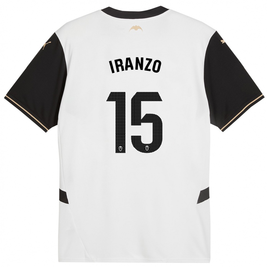 Kids Football Rubén Iranzo #15 White Black Home Jersey 2024/25 T-Shirt Australia