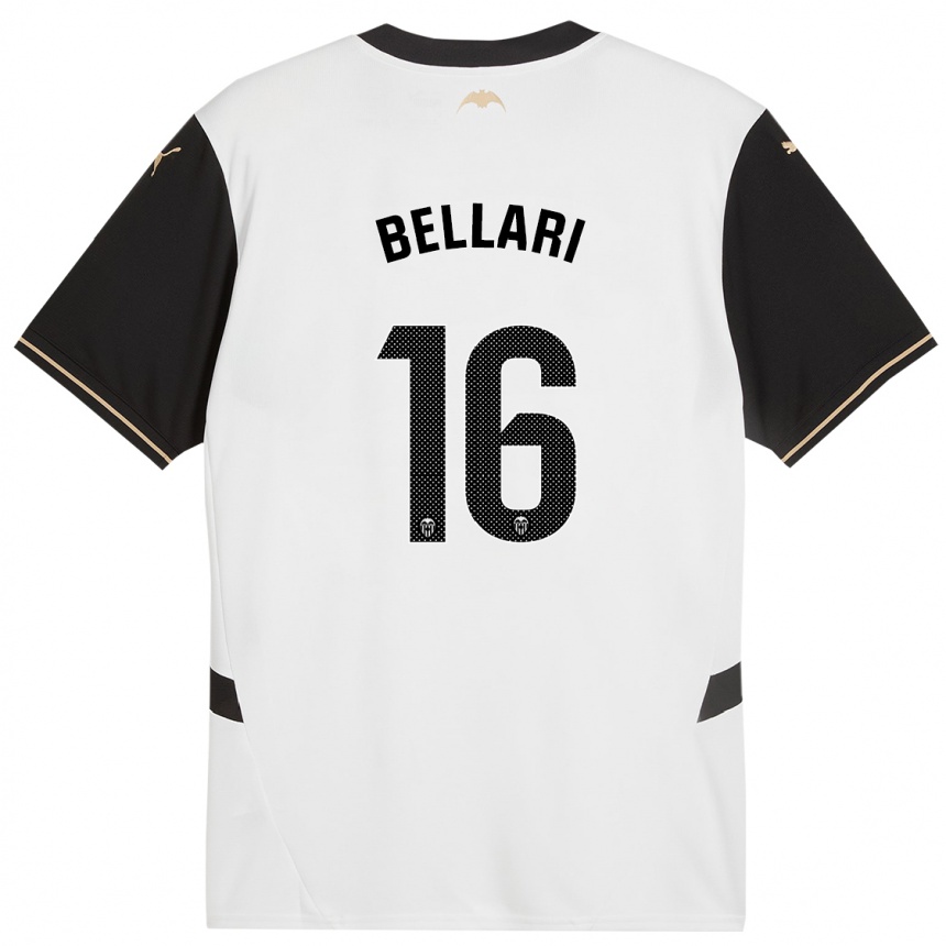 Kids Football Hamza Bellari #16 White Black Home Jersey 2024/25 T-Shirt Australia