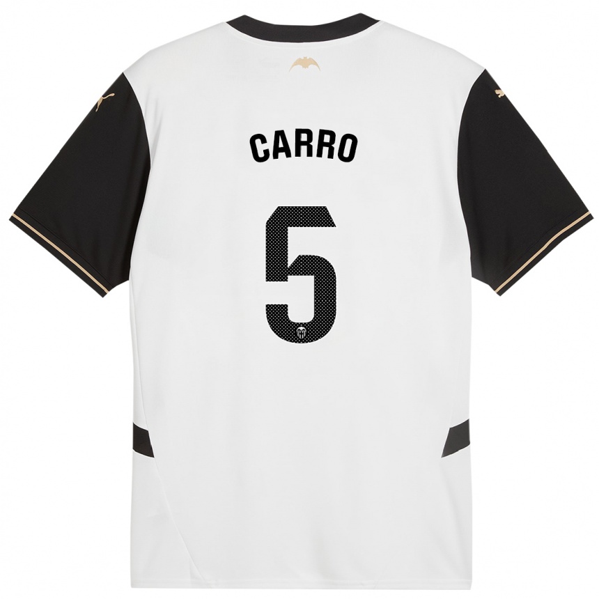 Kids Football Marta Carro #5 White Black Home Jersey 2024/25 T-Shirt Australia