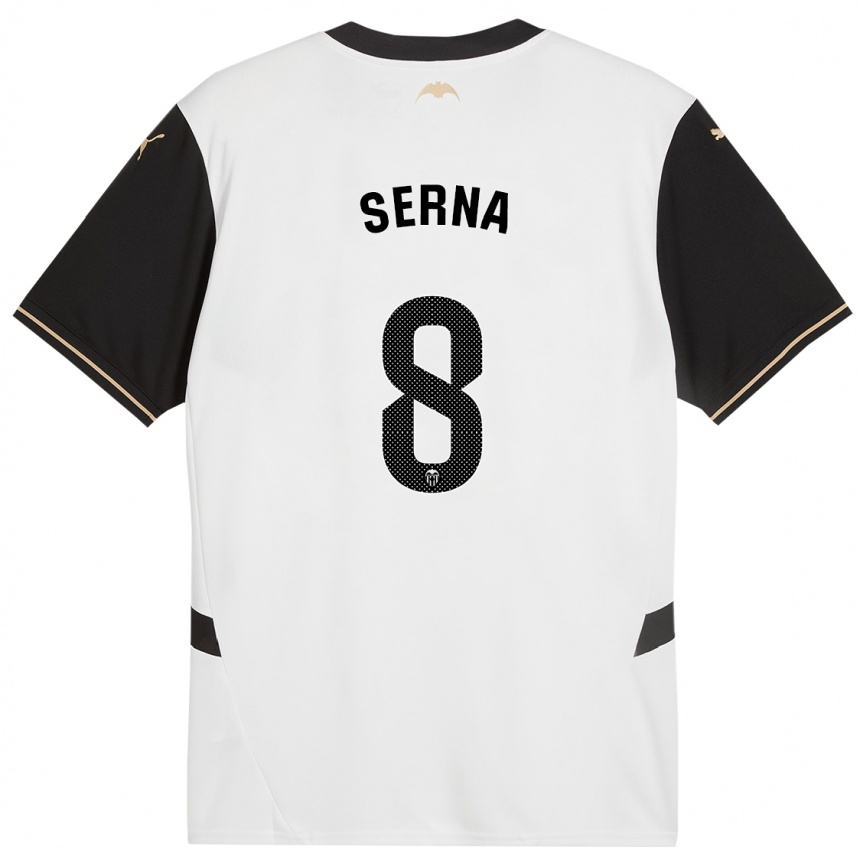 Kids Football Liced Serna #8 White Black Home Jersey 2024/25 T-Shirt Australia