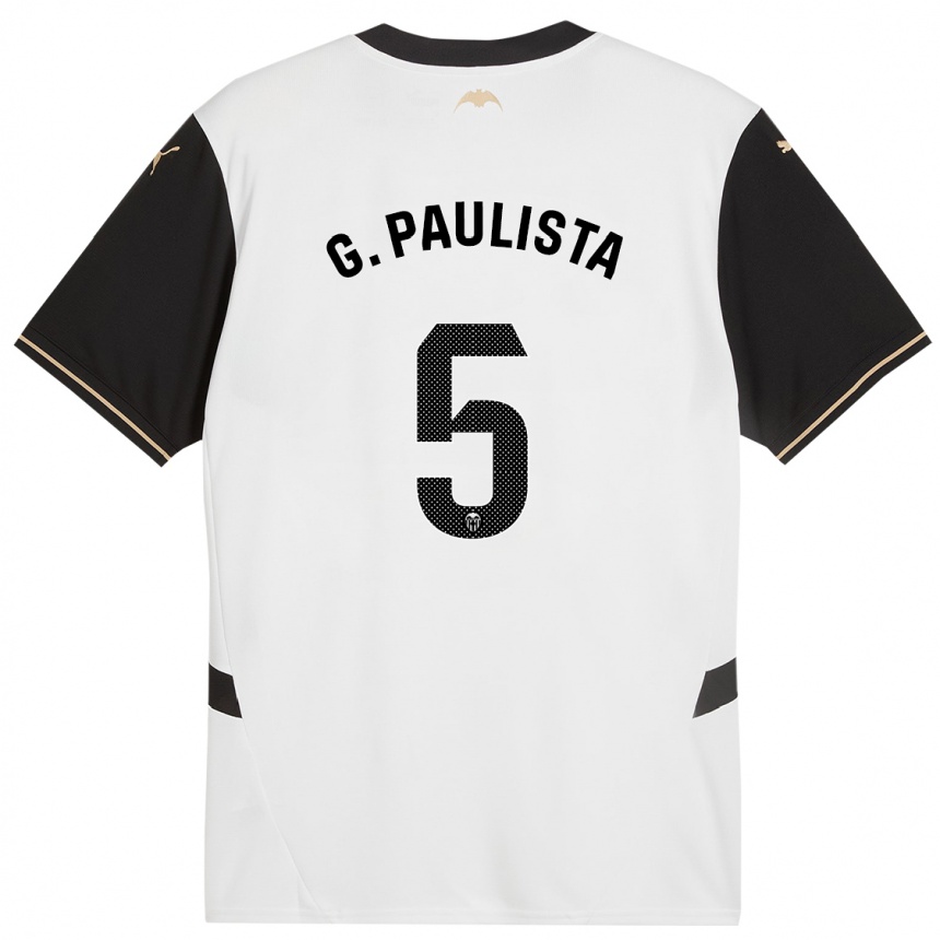 Kids Football Gabriel Paulista #5 White Black Home Jersey 2024/25 T-Shirt Australia