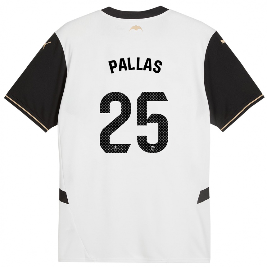 Kids Football Nerea Pallas #25 White Black Home Jersey 2024/25 T-Shirt Australia