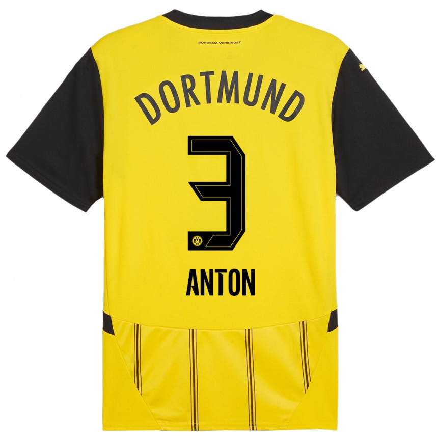 Kids Football Waldemar Anton #3 Yellow Black Home Jersey 2024/25 T-Shirt Australia