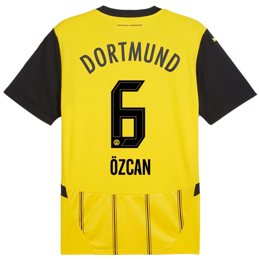 Kids Football Salih Ozcan #6 Yellow Black Home Jersey 2024/25 T-Shirt Australia